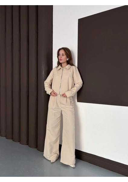 Trenç Takım Alt Üst Bej Ons