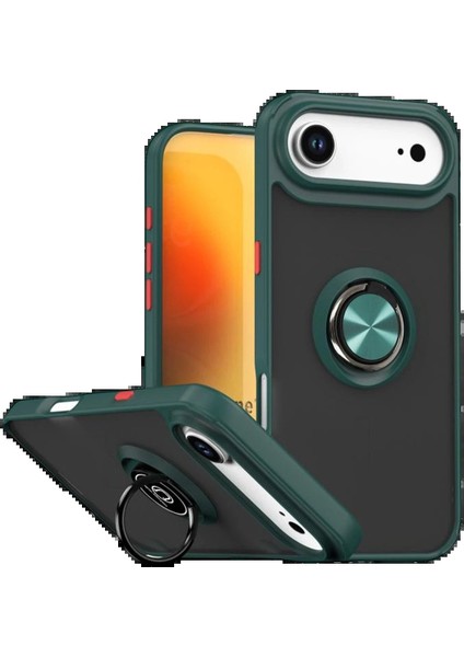 Apple iPhone 17 Air Montreal Yüzüklü Silikon Kapak - YEŞIL-(5796) - MCT6272-6899