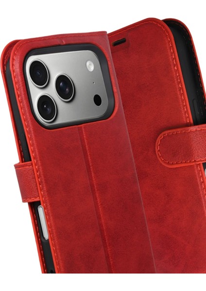 Apple iPhone 17 Pro Trend S Plus Kapaklı Kılıf - KIRMIZI-(5796) - MCT9470-3750 modelleri