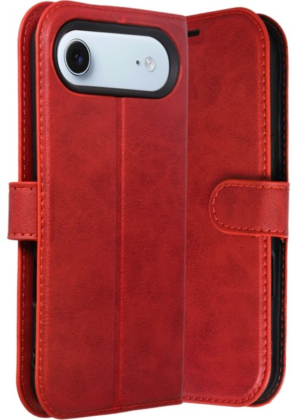 Apple iPhone 17 Air Trend S Plus Kapaklı Kılıf - KIRMIZI-(5796) - MCT7472-5961