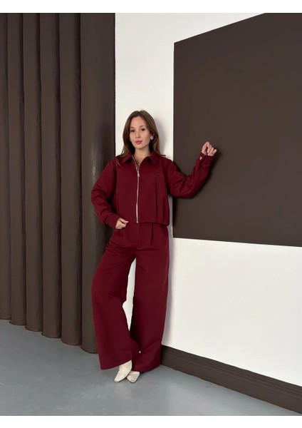 Trenç Takım Alt Üst Bordo Ons