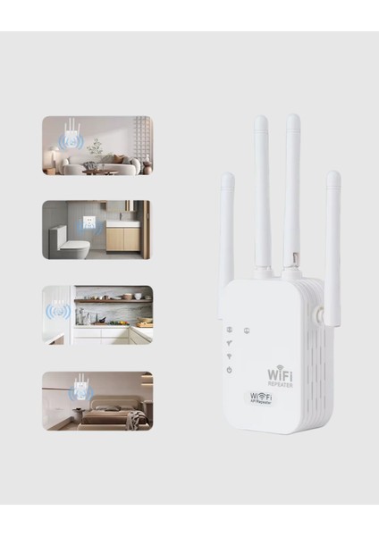 300MBPS Wifi Menzil Genişletici 4 Antenli Wpa3 Güvenlikli Priz Tipi Repeater - MCT2561-6650 modelleri