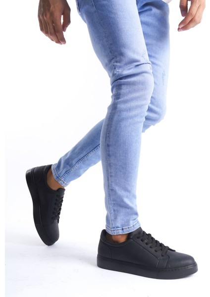 SLW165 Elite Bağcıklı Erkek Günlük Sneaker Ayakkabı Siyah