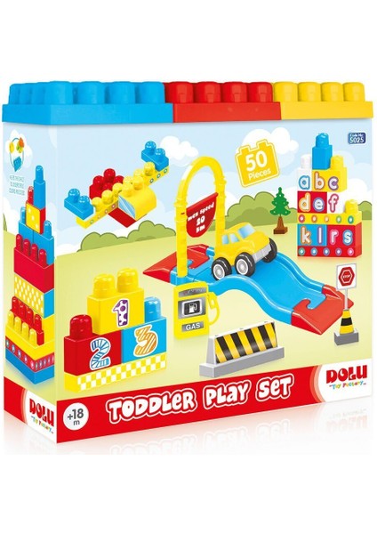 5025 Oyuncak Yol ve Blok Set 50 Parça