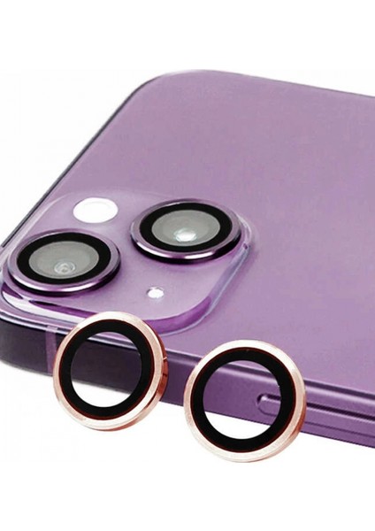 iPhone 13 Mini Raze Metal Kamera Lens - Pembe