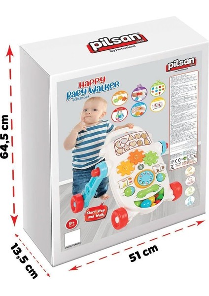 07 539 Happy Ilk Adım Arabası Pembe -Pilsan Oyuncak fırsatları