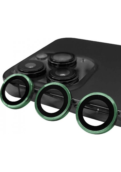 iPhone 13 Pro Max Raze Metal Kamera Lens - Yeşil