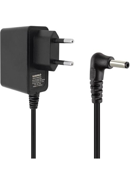 Weko 5 Volt - 1 Amper 3.5*1.35 Uçlu Yerli Üretim Plastik Kasa Priz Tipi Adaptör