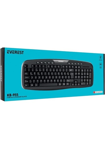 Everest KB-955 Siyah USB Multimedia Kablolu Q Standart Klavye