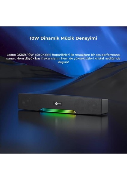 Lecoo DS109 Bluetooth/aux/tf Kart/usb 10W Soundbar Taşınabilir Stereo Masaüstü Tv Hoparlör fiyatları