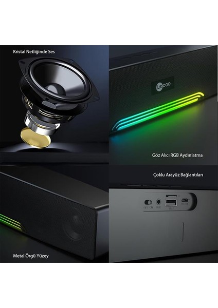 Lecoo DS109 Bluetooth/aux/tf Kart/usb 10W Soundbar Taşınabilir Stereo Masaüstü Tv Hoparlör modelleri