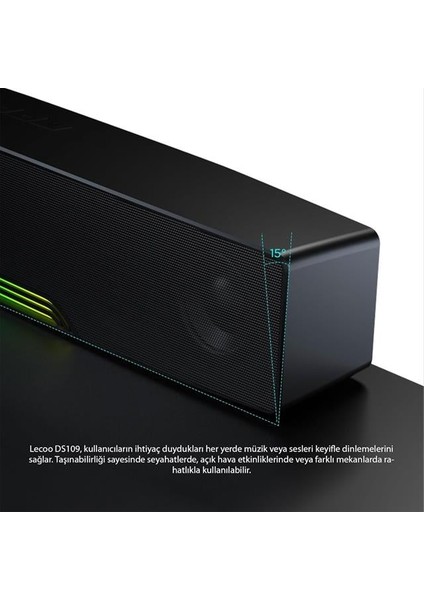 Lecoo DS109 Bluetooth/aux/tf Kart/usb 10W Soundbar Taşınabilir Stereo Masaüstü Tv Hoparlör fırsatları