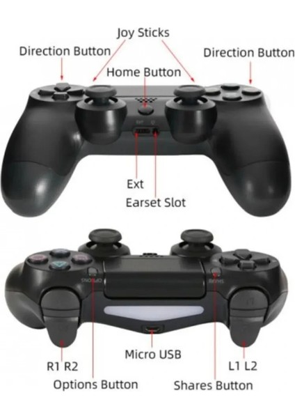 Kablosuz Ps4 Oyun Kolu | Wireless Joystick Gamepad | Titreşimli Dualshock Uyumlu – Siyah fırsatları