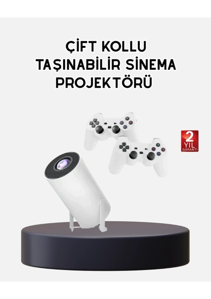 Kablosuz Projeksiyon Cihazı 4K Destekli HDMI USB Oyun Uyumlu