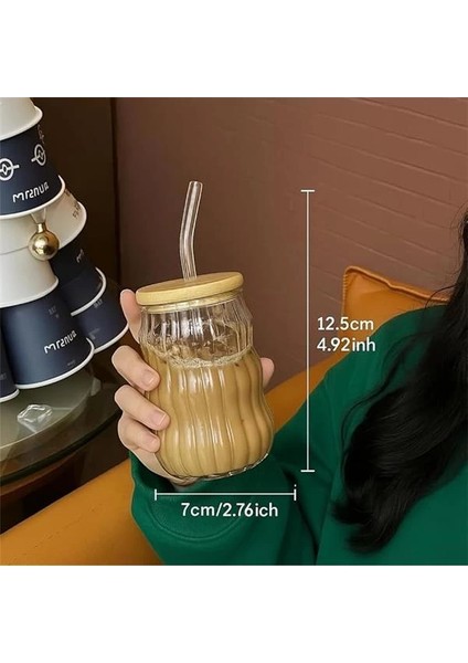 Kahve Bardağı Isıya Dayanıklı Ice Latte Cam Pipetli Bardak Kahve Kokteyl Cam Sunum Bardağı Meşrubat fırsatları