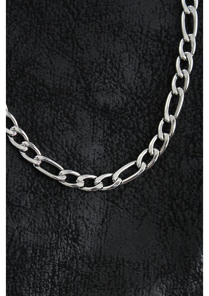 316L Çelik Kalın Figaro Zincir Model Gümüş Renk Erkek Kolye - TJ-ERK1394 modelleri