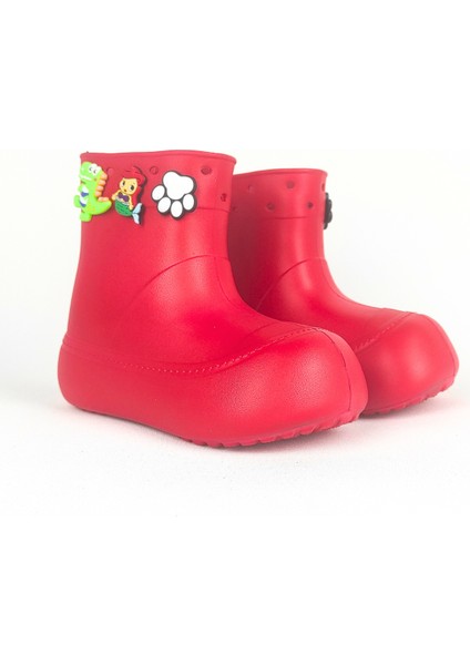 DivaÇizme Kırmızı Çocuk Yağmur Çizmesi-Botu - Su Geçirmez