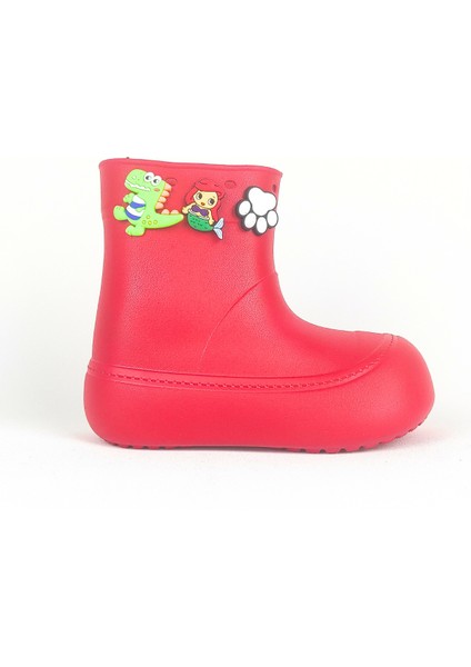 DivaÇizme Kırmızı Çocuk Yağmur Çizmesi-Botu - Su Geçirmez