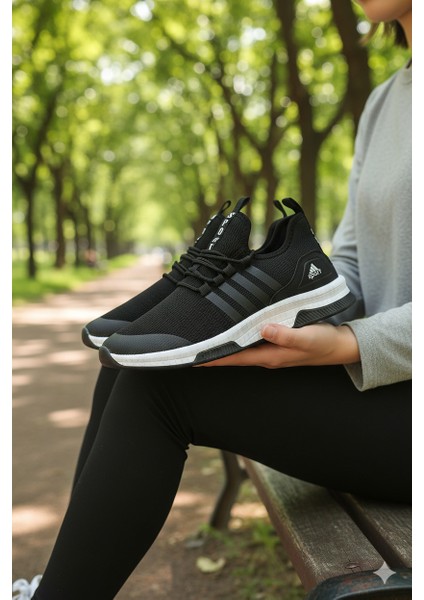 AWIX Ortopedik Unisex Nefes Alan Hafif Spor Yürüyüş Ayakkabı - Siyah Beyaz fiyatları