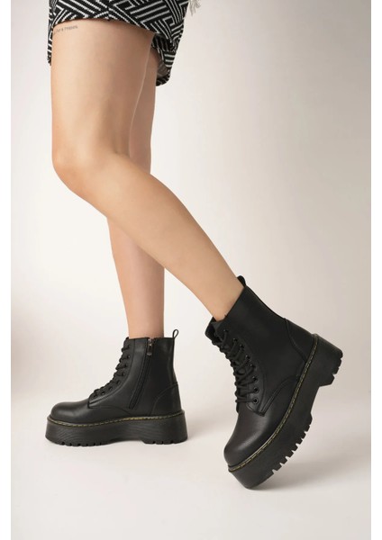 Kiruna Kalın Topuk Fermuarlı Su Geçirmez Kadın Bot