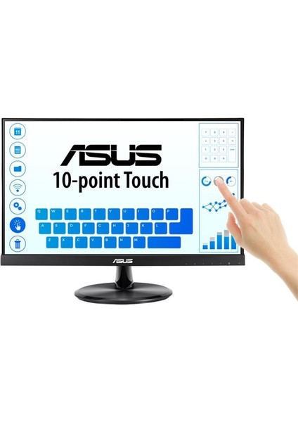 21.5 Asus VT229H IPS 5ms 60MHZ 1xvga 1xhdmı Fhd 1920X1080 Hoparlör Çerçevesiz Düşük Mavi Işık Dokunmatik Ekran Vesa