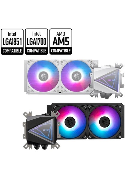 Msı Mag Corelıquıd I240 Whıte 240MM Argb Cpu Işlemcı Sıvı SOĞUTUCU(LGA1150/1151/1155/1156/1200/1700/1851/AM4/AM5 Uyumlu)