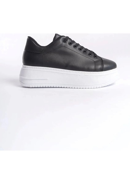 Bağcıklı Yüksek Taban Siyah Beyaz Kadın Spor Ayakkabı - Lake fırsatları
