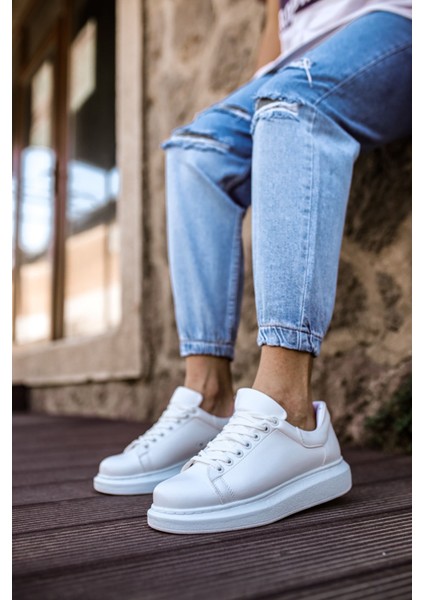 Bull Bağcıklı Tarz Erkek Rahat Beyaz Sneaker modelleri