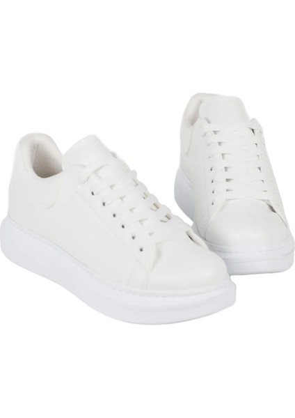 Bull Bağcıklı Tarz Erkek Rahat Beyaz Sneaker
