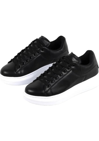 Bull Bağcıklı Tarz Erkek Rahat Siyah Beyaz Sneaker