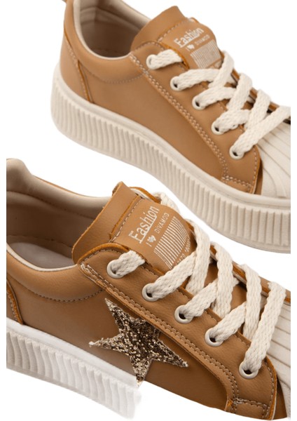 Star Rahat Ergonomik Premium Kadın Sneaker Taba