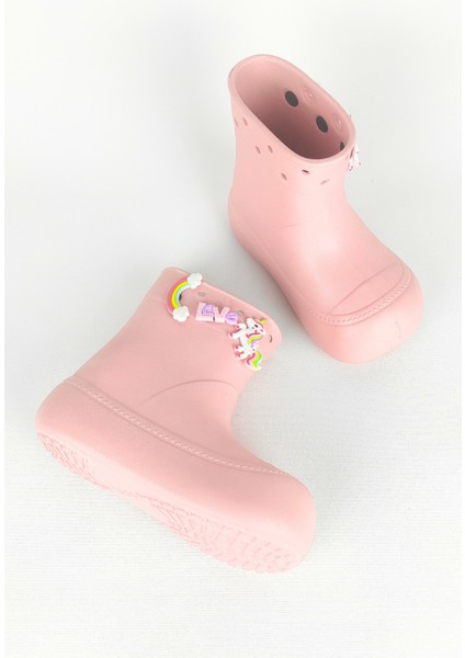 DivaÇizme Pudra Çocuk Yağmur Çizmesi-Botu - Su Geçirmez