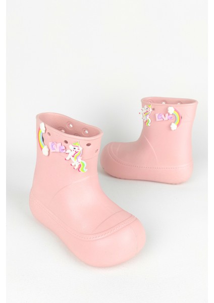 DivaÇizme Pudra Çocuk Yağmur Çizmesi-Botu - Su Geçirmez