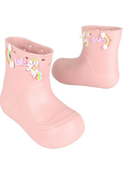 DivaÇizme Pudra Çocuk Yağmur Çizmesi-Botu - Su Geçirmez