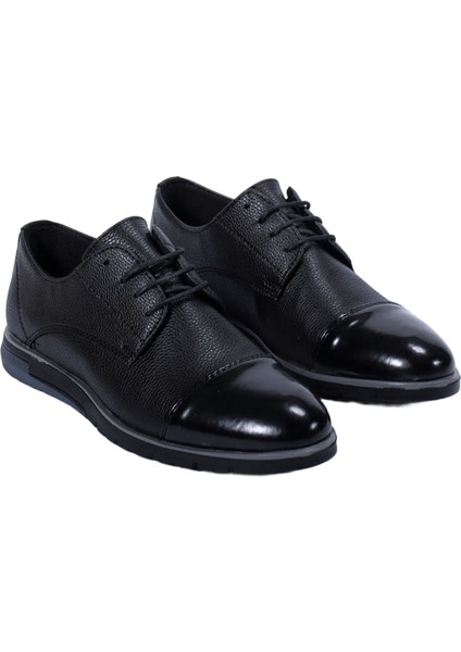 Cnt397 Bağcıklı Vip Tarz Ortopedik Erkek Siyah Klasik Ayakkabı modelleri
