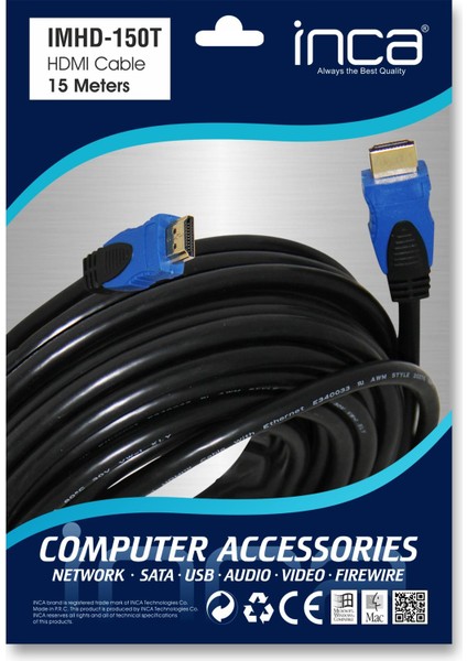 Inca IMHD-150T 15MT 4K 1.4V 3D Altın Uclu HDMI Kab.