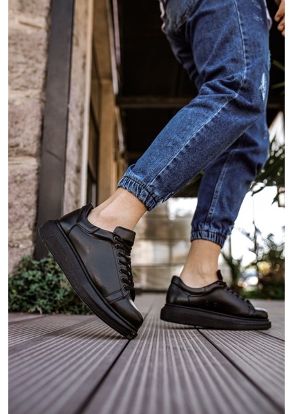 Bull Bağcıklı Tarz Erkek Rahat Siyah Sneaker fırsatları