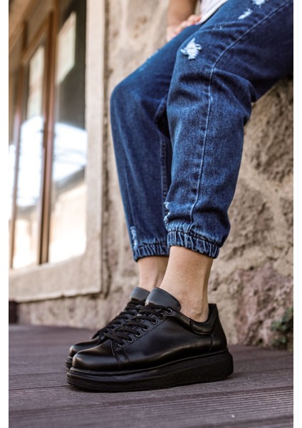 Bull Bağcıklı Tarz Erkek Rahat Siyah Sneaker indirimleri