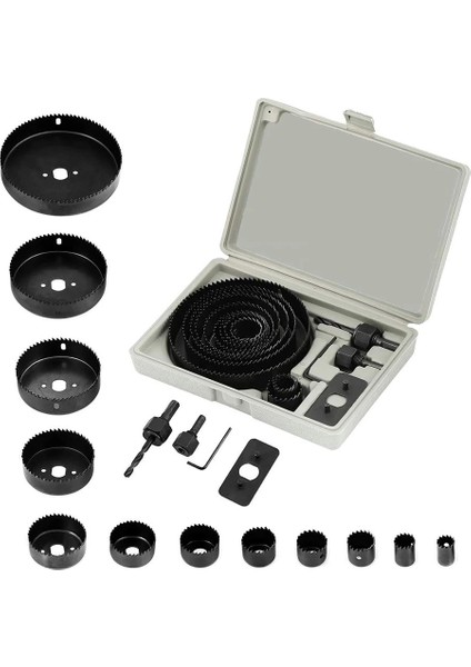 Buğz 16 Parça Panç Seti Ağaç Kesme Testere Matkap Ucu Takımı Alçıpan Tavan Kesme