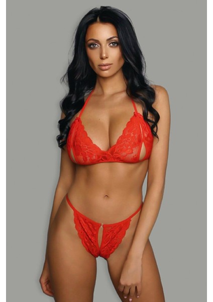 Kadın Kırmızı Dantelli Seksi Sütyen Takımı – Modern, Konforlu ve Günlük Kombinlere Uygun