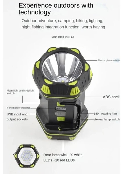 Buğz F-262 Yeni Güçlü Çift Taraflı Taşınabilir Spot ve Işıldak USB Powerbank Şarjlı Fener fiyatları