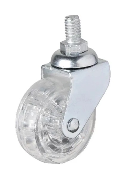 Buğz 326 - 50X20 mm Şeffaf Makaralı Vidalı Teker 4 Adet