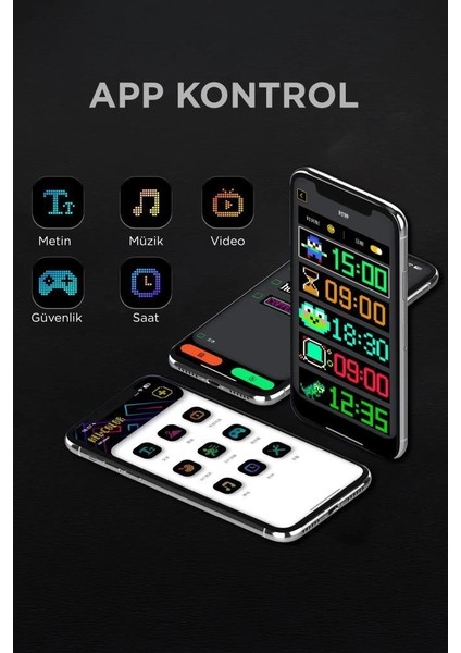 Buğz RP937 LED Matrix Panel 16X64CM Telefon Kontrollü Kayar LED Animasyon Aydınlatma modelleri