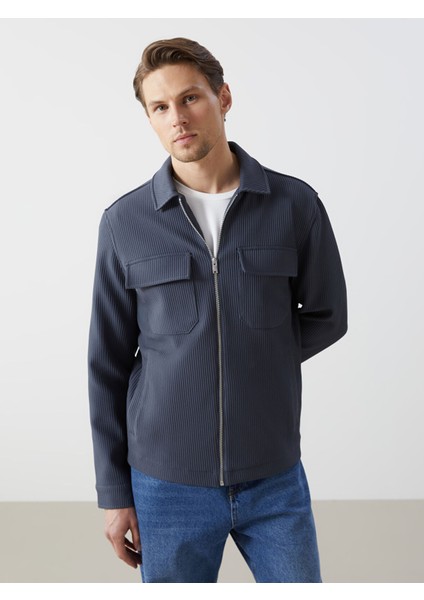 Yeni Sezon Slim Fit Gömlek Yaka Erkek Mont