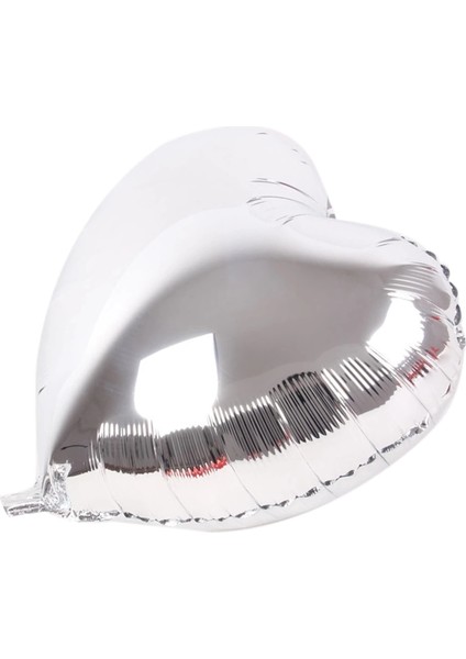 Buğz Kalp Balon Folyo Gümüş 45 cm 18 Inç
