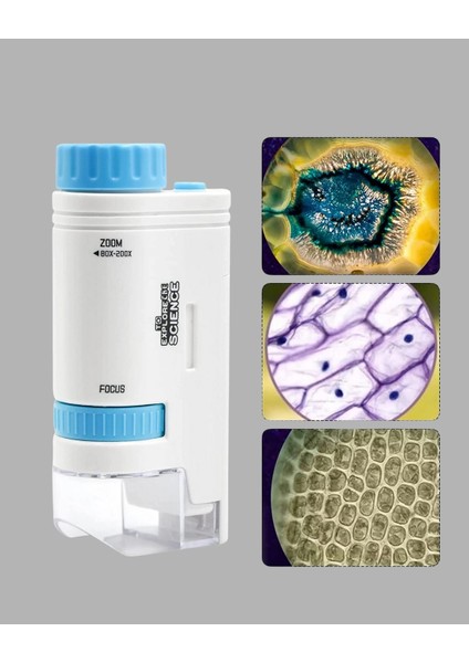 Buğz LED Işıklı Mikroskop 80X–200X Zoom Eğitici Bilim Seti ve Taşınabilir fırsatları