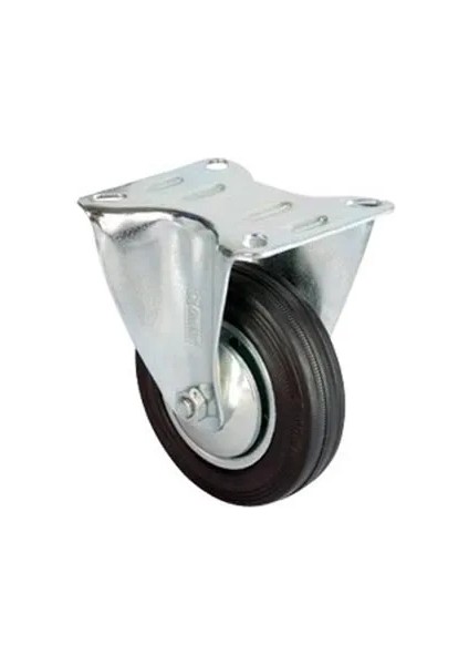 Buğz Servis Tekeri - Tablalı Siyah Sabit - Çap 100 mm