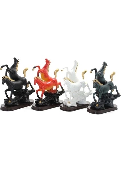Buğz Polyester 2'li Şahlanmış At Figürü