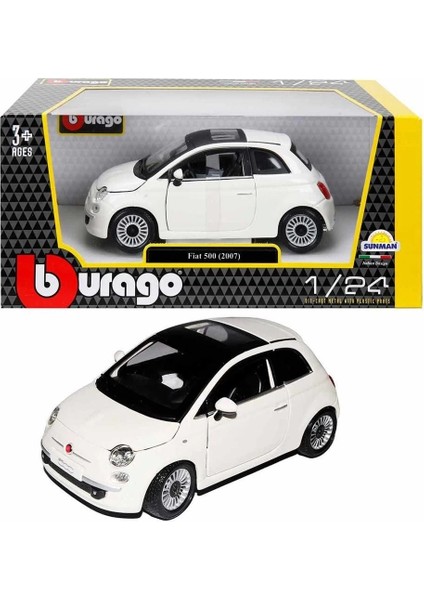 Buğz S00022106 Burago 1/24 Fiat 500 2007 Beyaz -Sun modelleri