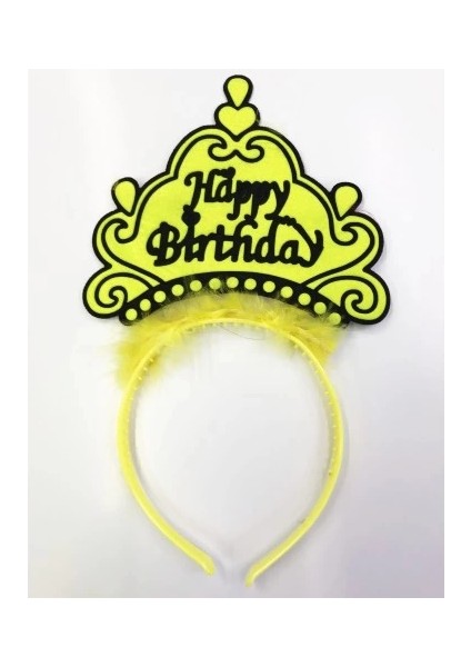 Buğz Happy Birthday Yazılı Neon Renk Taç 12 Adet modelleri